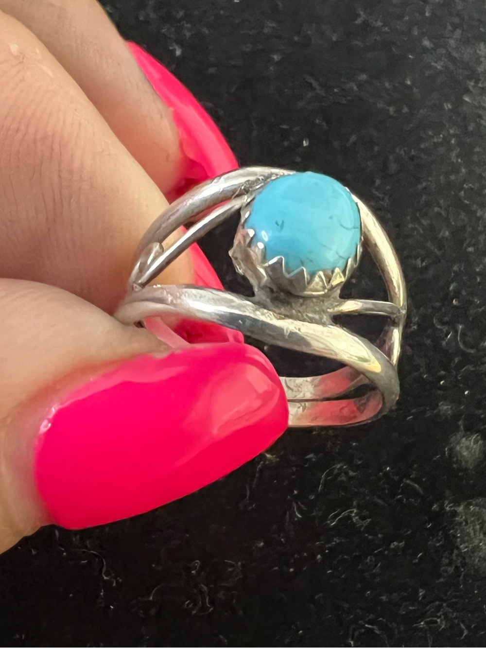 925 STERLING SILVER VINTAGE TURQUOISE RING